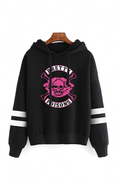 cool skull letter pretty poisons printed striped long sleeve drawstring hoodie 1573006722487.webp