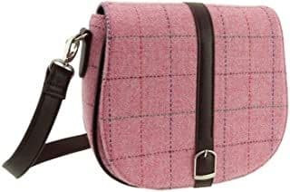 ladies harris tweed shoulder bag in bright pink with overcheck lb1000 col68 4720 p.jpg