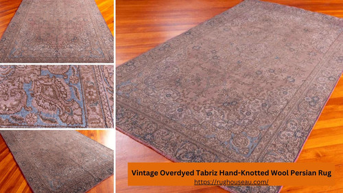 Vintage Overdyed Tabriz Hand Knotted Wool Persian Rug.jpg