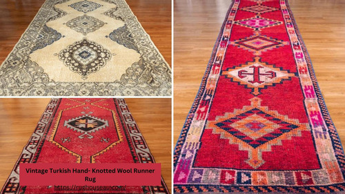 Vintage Turkish Hand Knotted Wool Runner Rug.jpg