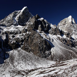 Taboche Peak 6267m left and Cholatse 6335m Right about the Pheriche valley
