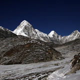 Taboche Peak 6267m left and Cholatse 6335m Right