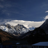 Everest and Lhotse 8414m, Lhotse middle 8410m and Lhotse Shar 8393m and Ama Dablam far left