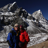 Taboche Peak 6267m left and Cholatse 6335m Right
