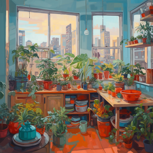 mhoydich a painting that shows an open kitchen with lots of dif 74b434f3 c044 4d2d b1d9 f4b86f8310c0.png