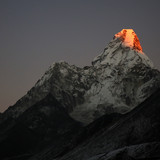 Sunset over Ama Dablam from Tengboche