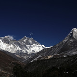 Everest with snow blowing off her summit