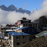 morning light of Thyangboche Monastery with Karyolung 6511 in the background