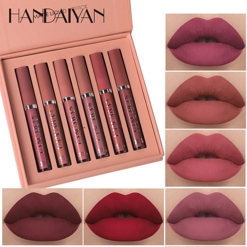 4AYeMaquiagem Batom n o f cil de Dip Cup Matte Liquid Lipstick 6 Lip Gloss Lip.jpg