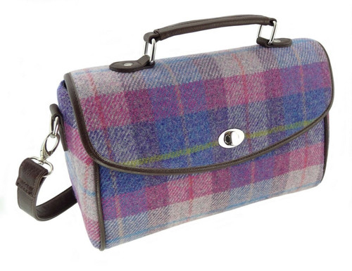 ladies harris tweed calder new style satchel in purple pink tartan lb1021 col47 4779 p.jpg