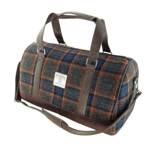 harris tweed clyde weekend bag in gey with rust overcheck lb1026 col127 4793 p.jpg