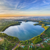 Aerial view of  To Nung lake or Tnung lake near  Pleiku city, Gia Lai province, Vietnam. To Nung lak