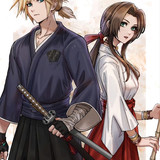FF7 Aerith e Cloud espadachins (by LukrevaDraws)