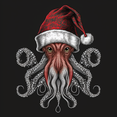 Icer a squid head wearing a santa hat isolated black background a6a17acc d889 4ccf a67f 3719c3387026.png