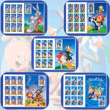 LOONEY TUNES Complete Set&nbsp; 3137, 3204, 3306, 3391, 3534 MINT 50 Stamps + Bonus