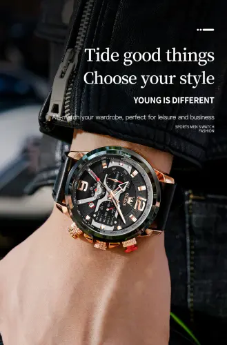 OLEVS Watch for Men Waterproof Luminous Original Leather Strap watch 11.webp