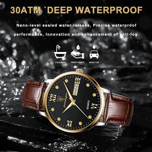 POEDAGAR Men's Watches Top Brand Luxury Men Wrist Watch Leather Quartz Watch waterproof.webp