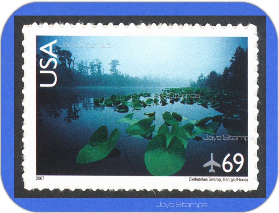 2007  OKEFENOKEE SWAMP  Scenic American Landscapes  69¢ Single  AIR MAIL  #C142