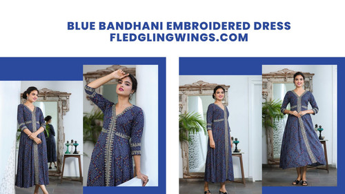 Blue Bandhani Embroidered Dress.jpg