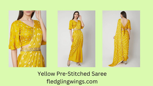 Yellow Pre Stitched Saree.jpg