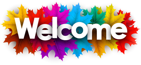 110330061 autumn welcome sign with colorful maple leaves vector background .jpg