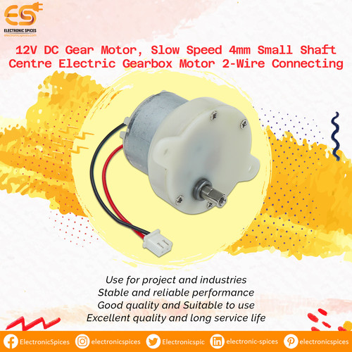 12V DC Gear Motor, Slow Speed 4mm Small Shaft Centre Electric G.jpg