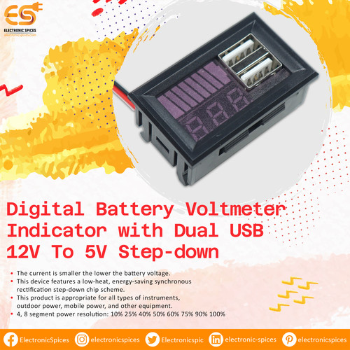 Digital Battery Voltmeter Indicator with Dual USB 12V To 5V Ste.jpg