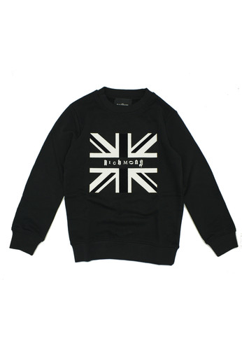 john richmond kids felpa nera.girocollo logo ragazzo a.jpg