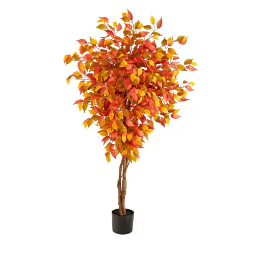 Nearly Natural 60 Ficus Artificial Tree in Black Plastic Pot ebb6171e cf12 408d be83 ced496e1b3c8.91