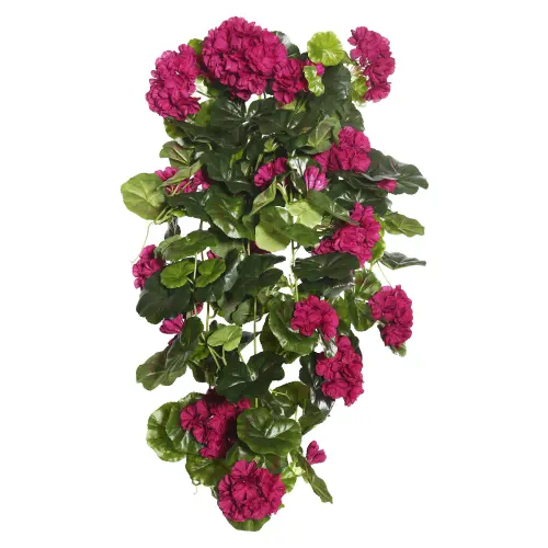 Vickerman 29 Artificial Purple Polyester Geranium Hanging Bush 55efe95c 8a8c 4714 a3e6 2182288904db.