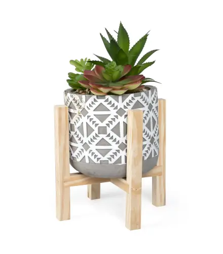 Mainstays 10 2 Artificial Succulent Plant Arrangement In Gray Cement Pot With Wood Stand fc3ce5bb 15.webp