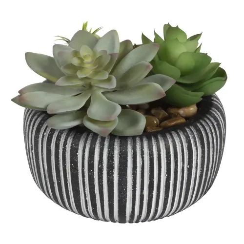 Better Homes Gardens 4 72 H Artificial Succulent Plant in Stone Pot Multi Color 51de8ee3 2b29 4220 8