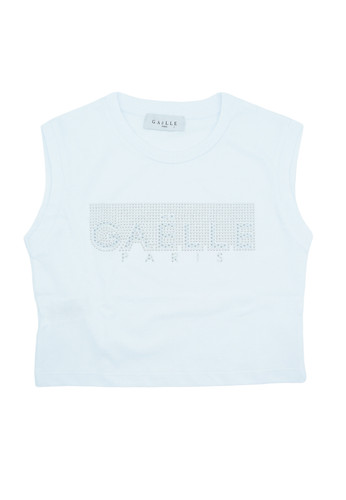 gaelle paris kids canotta bianco logo borchie ragazza a.jpg
