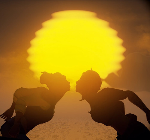 sunset kiss