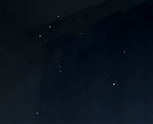 A photo of some stars (Orion's Belt are the 3 in a row) 13.02.2023