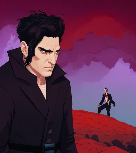 analog style digital illustration of a fierce necromance man character design concept facial expr (1.png