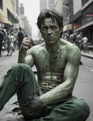 Deliberate 11 Bruce Banner drug addictgreen skin with needle dirty face to 3.jpg