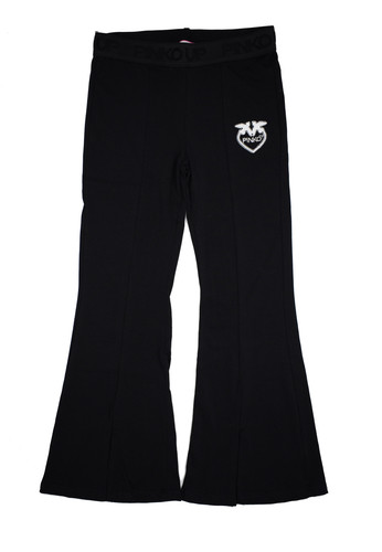 pinko up kids pantalone nero cotone logo bambina a.jpg