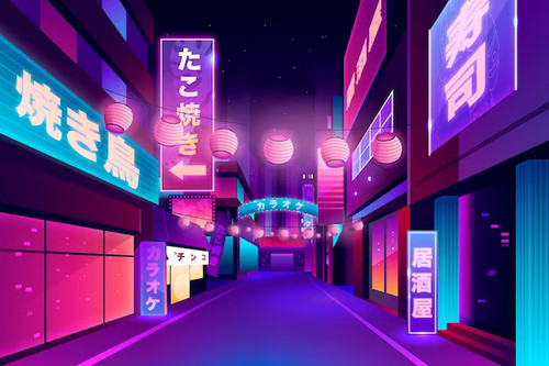 perspective japanese street neon lights 52683 44988.jpg