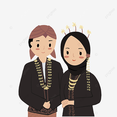 pngtree javanese traditional wedding costume muslim version cute illustration png image 4024957.png