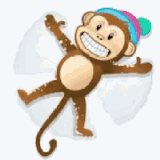 snow monkey snow angel.gif