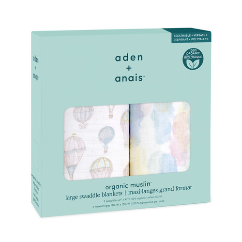 ASWO20006 2 baby organic cotton muslin swaddles above the clouds 2pack.jpg