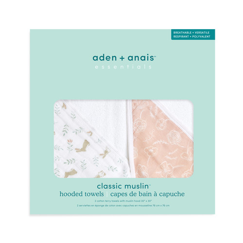 EHTC20023 2 baby cotton muslin hooded towels blushing bunnies 2pack.jpg