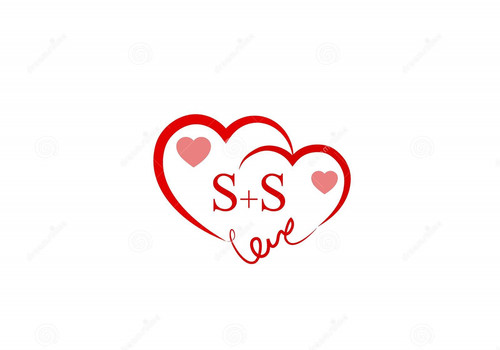 ss initial logo letter heart shape red colored design wedding invitation name business 129808876.jpg