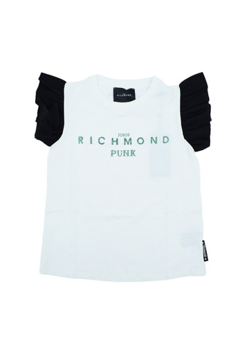 john richmond kids t shirt bianca voile maniche bambina.jpg