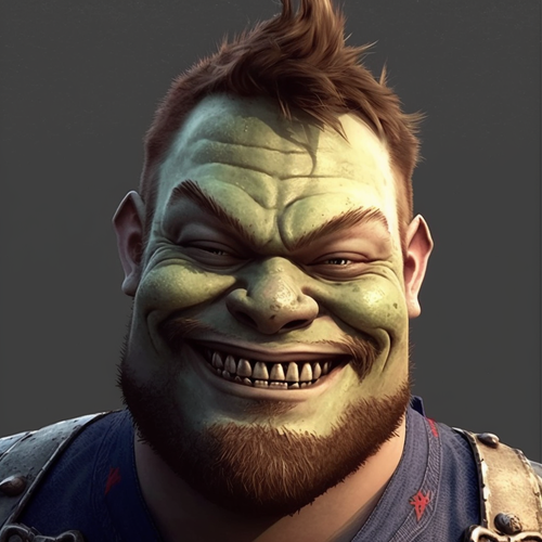 Bloodsandw1ch green skinned toxic ogre smiling fantasy style c251efee b17c 45cb 86cc 4dfc207a60d2.png
