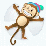 snow monkey snow angel.gif