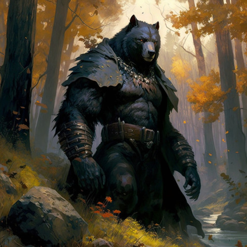tocs srednalf scott a giant black ravenbear in a forest in autumn painted by caa5317f 01b0 4ad8 9448.jpg