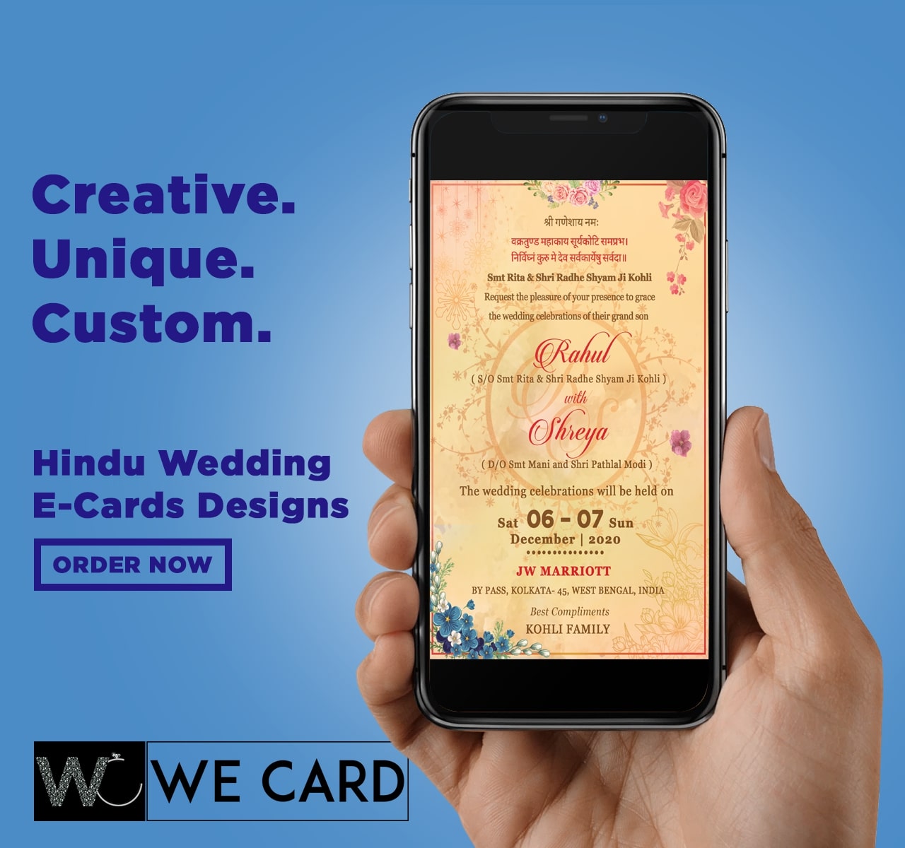 Online Whatsapp Hindu Wedding Invitation E-Cards