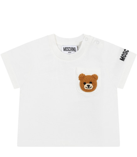 moschino bebbè t shirt bianca per neonati con teddy bear a.jpg